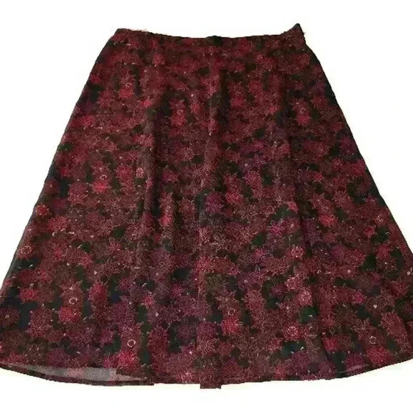 Jaclyn Smith Skirt Womens 1X Black Red Lined Side Zip Whimsygoth Witchy - Picture 4 of 14